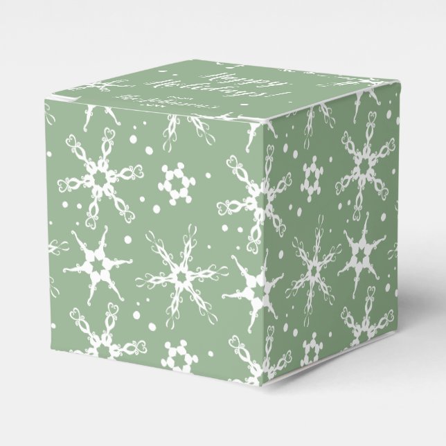 Modernes Schneeflocken Personalisiert Gefallen Ges Geschenkschachtel (Vorderseite)