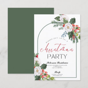 Modernes Schneeflockenpine im Winter Weihnachts-Pa Einladung