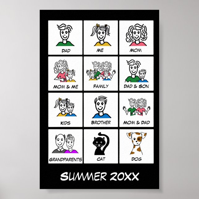 Modernes schnelles Foto | Schwarz Poster (Vorne)