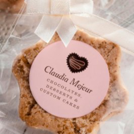 Modernes schokolares Baker Pink Runder Aufkleber