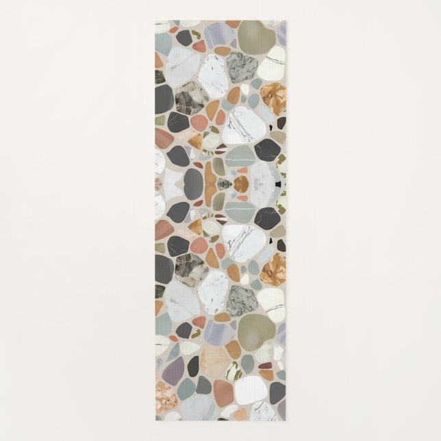 Modernes, schönes Marmoraussehen Terrazzo-Design Yogamatte (Vorderseite)