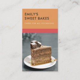 MODERNES, SCHÖNES ROTES ORANGE BAKERY KOCH FOTO VISITENKARTE