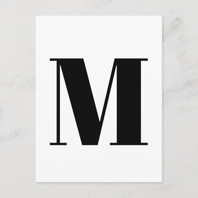 Modernes Schreiben | Minimalistische Alphabet-Init Postkarte (Vorderseite)