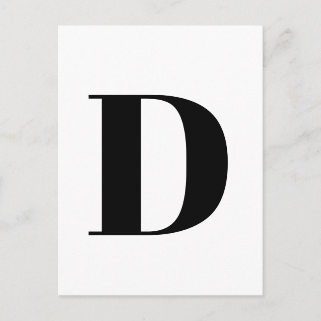 Modernes Schreiben | Minimalistische Alphabet-Init Postkarte (Vorderseite)