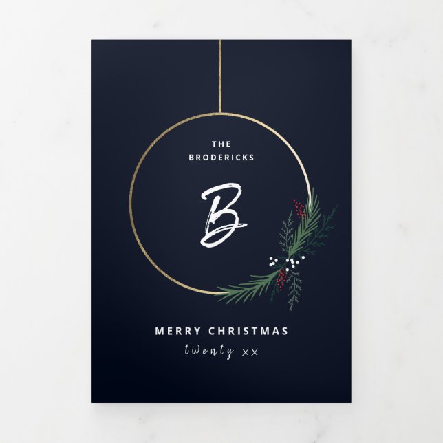 Modernes Schreibheft Weihnachten Dreifach Gefaltete Karte (Cover)