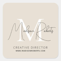 Modernes Schriftzeichen mit Monogramm, Beige