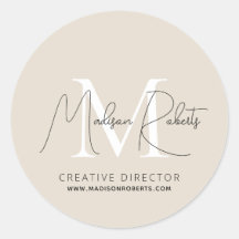 Modernes Schriftzeichen mit Monogramm, Beige