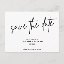 modernes Schriftzeichen Save the Date Postkarte