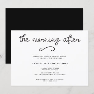 Modernes Schwarz am Morgen nach der Hochzeit Einladung
