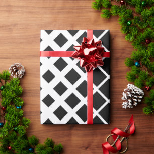 Modernes, schwarz auflösendes Quadrat-Blockmuster Geschenkpapier