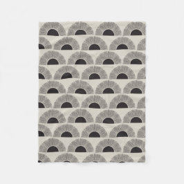 Modernes Schwarz & Beige Sunset Abstrakt Art Muste Fleecedecke