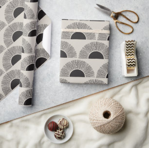Modernes Schwarz & Beige Sunset Abstrakt Art Muste Geschenkpapier