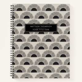 Modernes Schwarz & Beige Sunset Abstrakt Art Muste Notizbuch