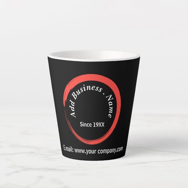 Modernes Schwarz Beruflich Milchtasse (Vorderseite)