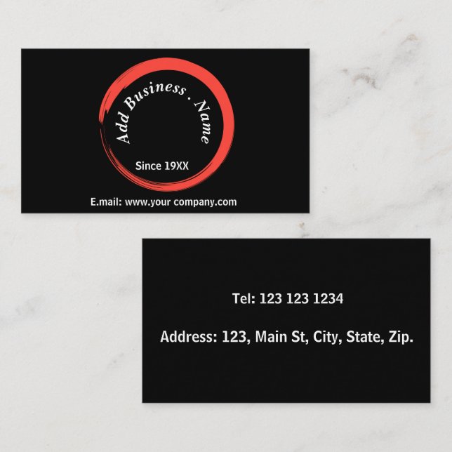 Modernes Schwarz Beruflich Visitenkarte (Vorne/Hinten)