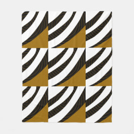 Modernes, schwarz-braunes Muster Fleecedecke