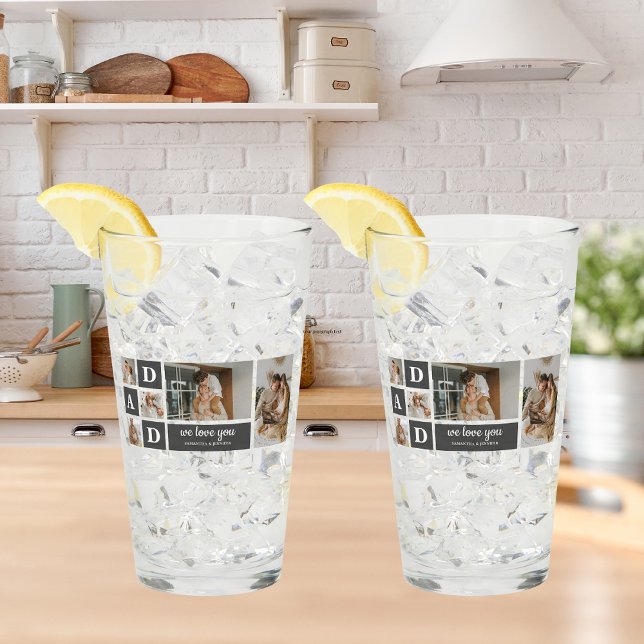 Modernes Schwarz | Collage Foto | Vater Bestes Ges Glas (Von Creator hochgeladen)