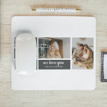 Modernes Schwarz | Collage Foto | Vater Bestes Ges Mousepad<br><div class="desc">Ein Collage Foto ist eine wunderbare Geschenkidee für jeden Papa, der Lieben über die guten Zeiten mit Familie und Freunden zu erinnern. Dieses Foto enthält eine Sammlung von Fotos, die kreativ angeordnet und zusammen dargestellt werden, oft in einem Motiv oder Layout, das die Persönlichkeit oder Interessen des Empfängers widerspiegelt.Ein Collage...</div>