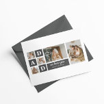Modernes Schwarz | Collage Foto | Vater Bestes Ges Postkarte<br><div class="desc">Ein Collage Foto ist eine wunderbare Geschenkidee für jeden Papa, der Lieben über die guten Zeiten mit Familie und Freunden zu erinnern. Dieses Foto enthält eine Sammlung von Fotos, die kreativ angeordnet und zusammen dargestellt werden, oft in einem Motiv oder Layout, das die Persönlichkeit oder Interessen des Empfängers widerspiegelt.Ein Collage...</div>