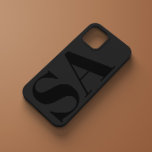 Modernes Schwarz Erstklassig zeitgemäß Case-Mate iPhone 14 Hülle<br><div class="desc">Modernes schwarzes initiales Monogramm minimales zeitgenössisches Handy Gehäuse Design.</div>