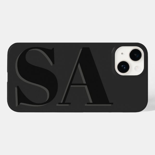 Modernes Schwarz Erstklassig zeitgemäß Case-Mate iPhone 14 Hülle (Rückseite (Horizontal))