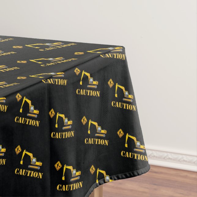 Modernes Schwarz-Gelb-Bauweise Party Vorsicht Tischdecke (Beispiel)