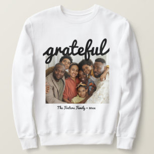 Modernes, schwarz Gratees Script Custom Foto Sweatshirt