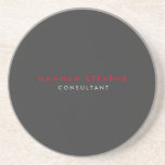 Modernes Schwarz-Grau Beruflich Ihren Namen Getränkeuntersetzer<br><div class="desc">Erleben Sie dieses moderne, elegante Design. Diese Vorlage kann an alle beruflichen Beruf angepasst werden.</div>