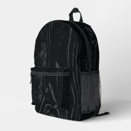 Modernes Schwarz-Grau-Holzkörnchen Bedruckter Rucksack