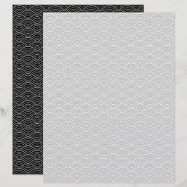 Modernes Schwarz Grau-Japanisches Wellengeometrism