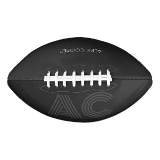 Modernes Schwarz-Grau-Monogramm Football