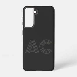Modernes Schwarz-Grau-Monogramm Samsung Galaxy Hülle