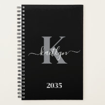 Modernes Schwarz-Grau-Script-Monogramm