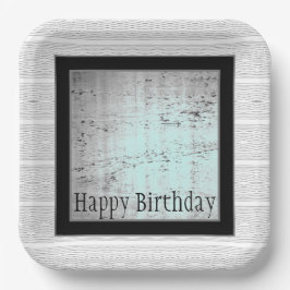 Modernes Schwarz-Grau und Weiß Pappteller