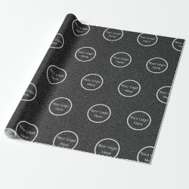 modernes Schwarz Ihr Logo hier Geschenkpapier