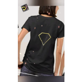 Modernes Schwarz im Golden Diamant-Stil Personalis T-Shirt