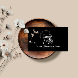 Modernes, schwarz-minimalistisches Design für Bäck Visitenkarte