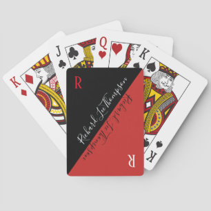 modernes Schwarz mit handgeschriebenem Schriftart Spielkarten