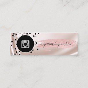 Modernes Schwarz,Punkte,Silver Instagram,Pinselstr Mini Visitenkarte