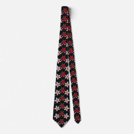 Modernes Schwarz-Rosa-Muster und rotes Blumenmuste Krawatte