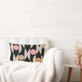 Modernes Schwarz-Rosa-Orange Retro aus dem Mittela Lendenkissen