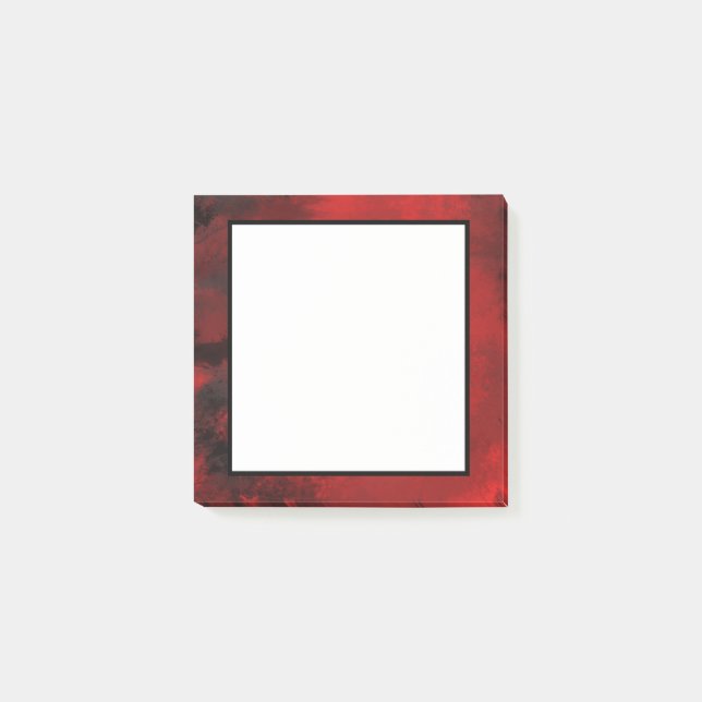 Modernes Schwarz & Rot Abstrakt - Dunkel geheimnis Post-it Klebezettel (Vorderseite)