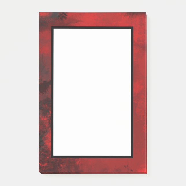 Modernes Schwarz & Rot Abstrakt - Dunkel geheimnis Post-it Klebezettel (Vorderseite)