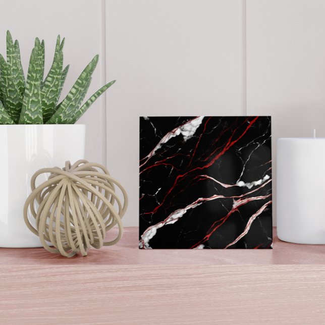 Modernes Schwarz-Rot-Imitat-Muster Fliese (Von Creator hochgeladen)