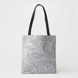 Modernes Schwarz und Beige gestreift Tasche
