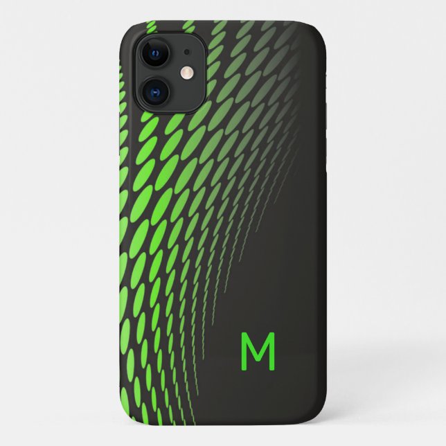 Modernes Schwarz und Neon Green Case-Mate iPhone Hülle (Rückseite)