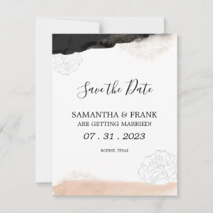 Modernes Schwarz und Rosa Save the Date