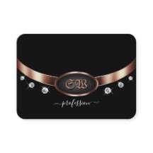 Modernes Schwarz und Rose Gold mit Monogram Juwele