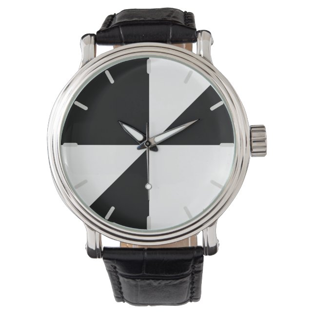 Modernes Schwarz und Weiß Armbanduhr (Vorderseite)