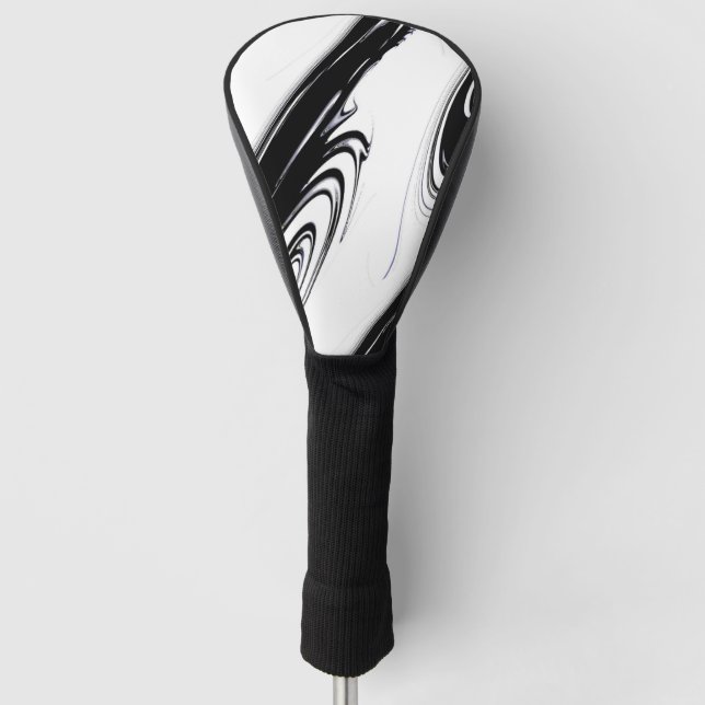 Modernes Schwarz und Weiß Golf Headcover (Vorderseite)